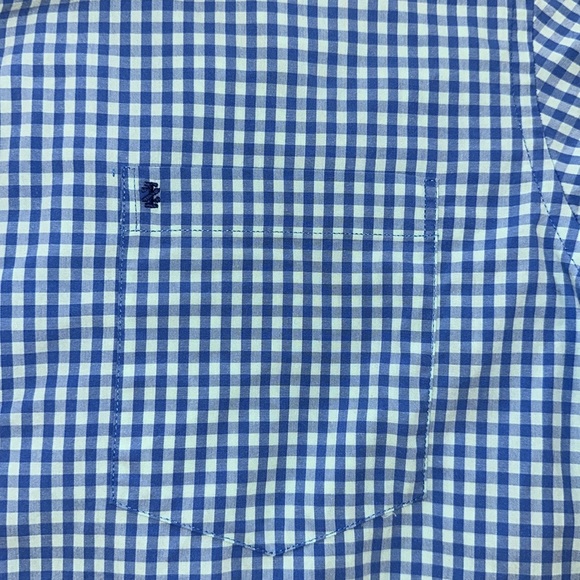 IZOD Mens Blue Gingham Button Down Long Sleeve Shirt L - Picture 4 of 5